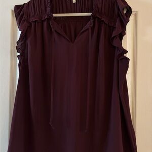 Ruffled Burgundy/Wine Blouse